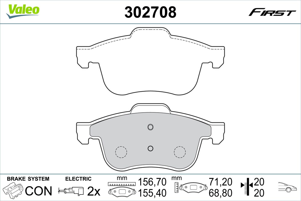 Set placute frana,frana disc 302708 VALEO